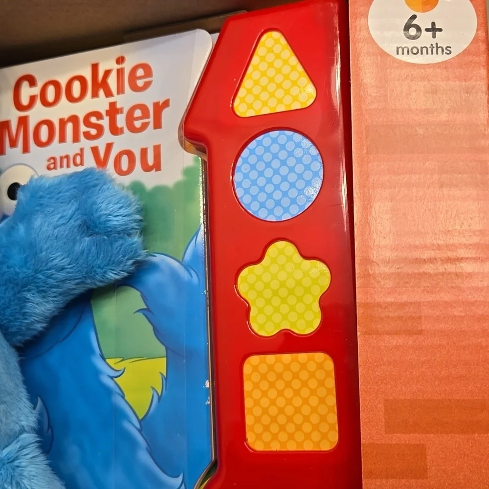 SING AND PLAY SONGBOOK AND CUDDLY COOKIE MONSTER. NEW IN BOX.
